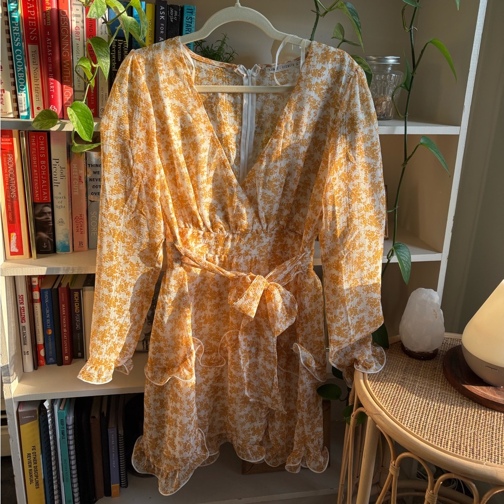 Floral Long Sleeve Dress in Yellow